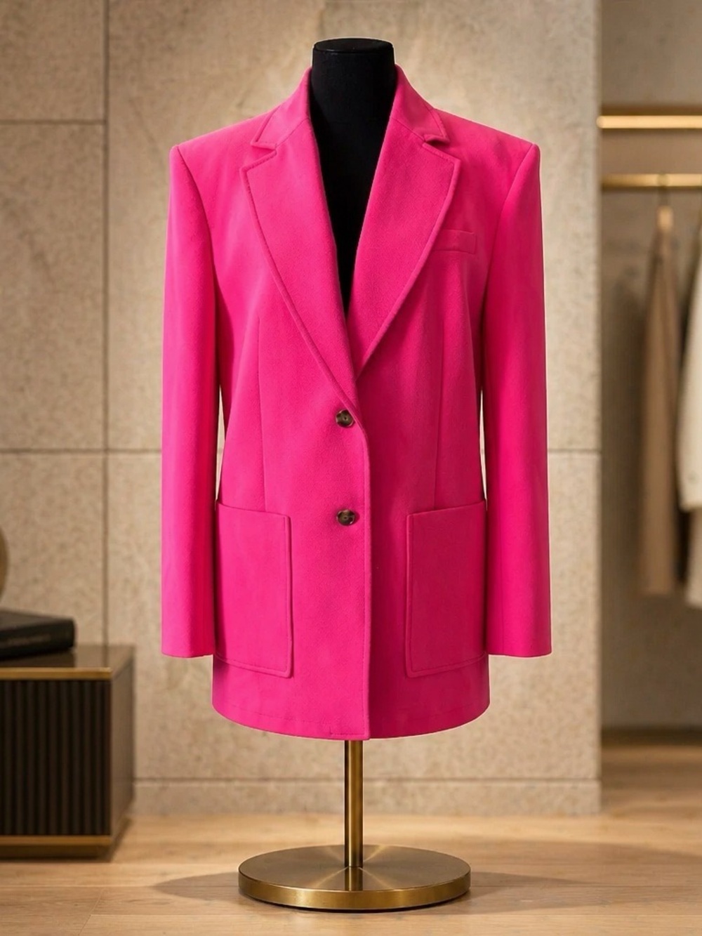 Zara XS Hot Pink Oversized Blazer Jacket Womens